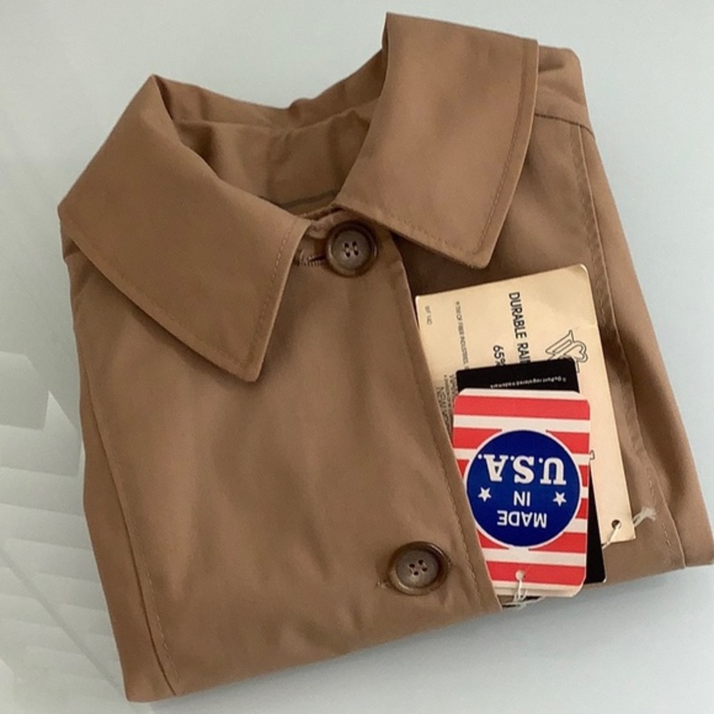 Vintage Camel A line made in USA Rain / Trench Coat size 14 NWT